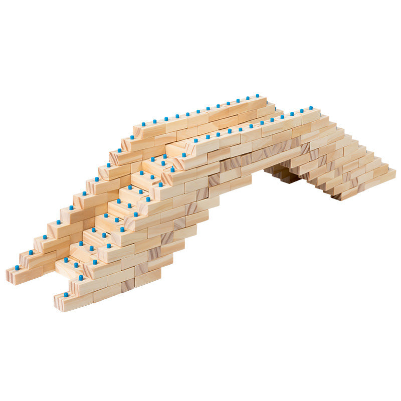 Montessori Wooden Building Blocks Set – Creative Construction Toy for Kids