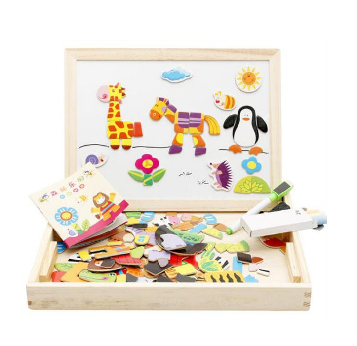 Montessori Magnetic Create & Draw Puzzle Board
