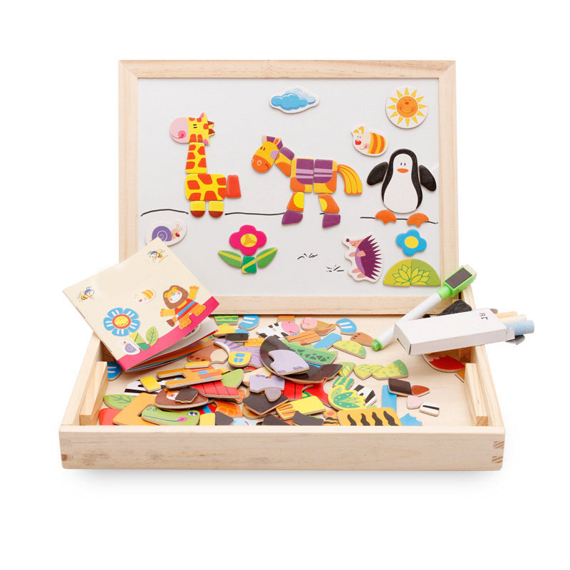Montessori Magnetic Create & Draw Puzzle Board