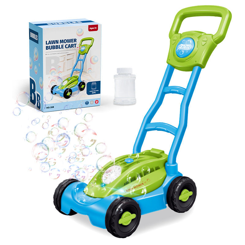 Kids Bubble Lawn Mower Toy – Push Along Outdoor Bubble Blower