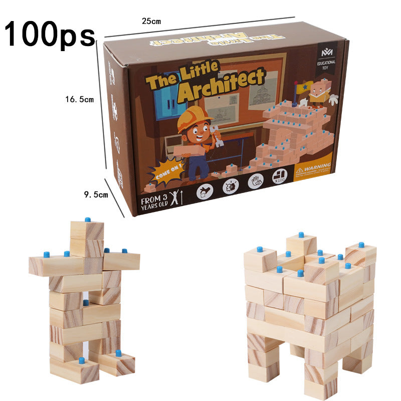 Montessori Wooden Building Blocks Set – Creative Construction Toy for Kids