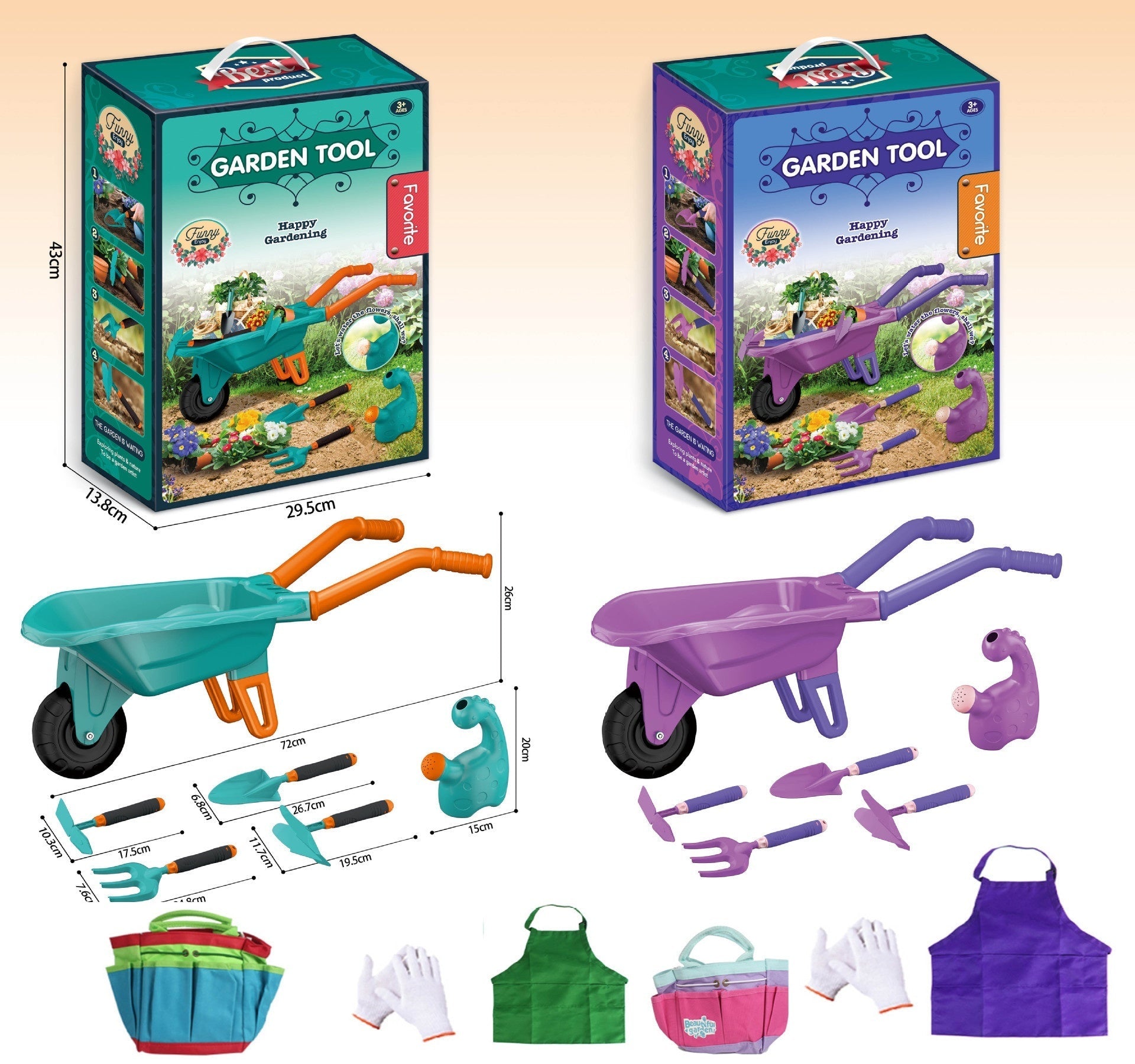 Kids Garden Wheelbarrow Set – Outdoor Gardening Toy Kit with Tools