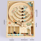 Kids Wooden Pinball Game – Montessori Marble Arcade Toy for Parties & Play