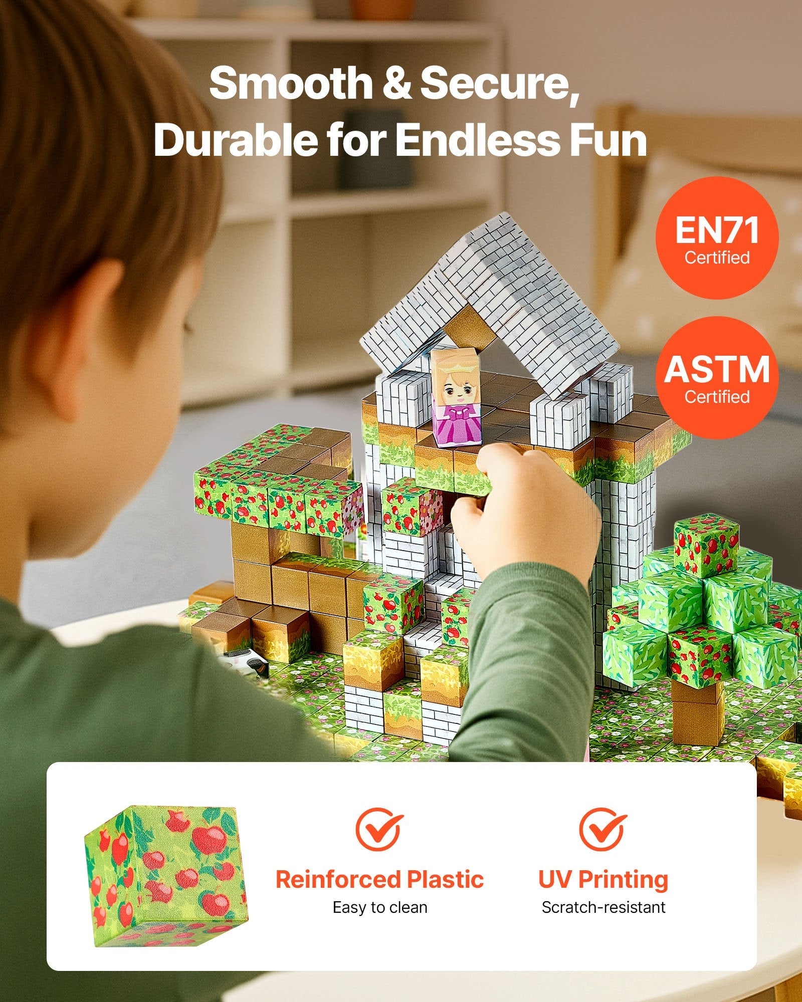 Montessori Forest Fortress Magnetic Building 150pc Blocks