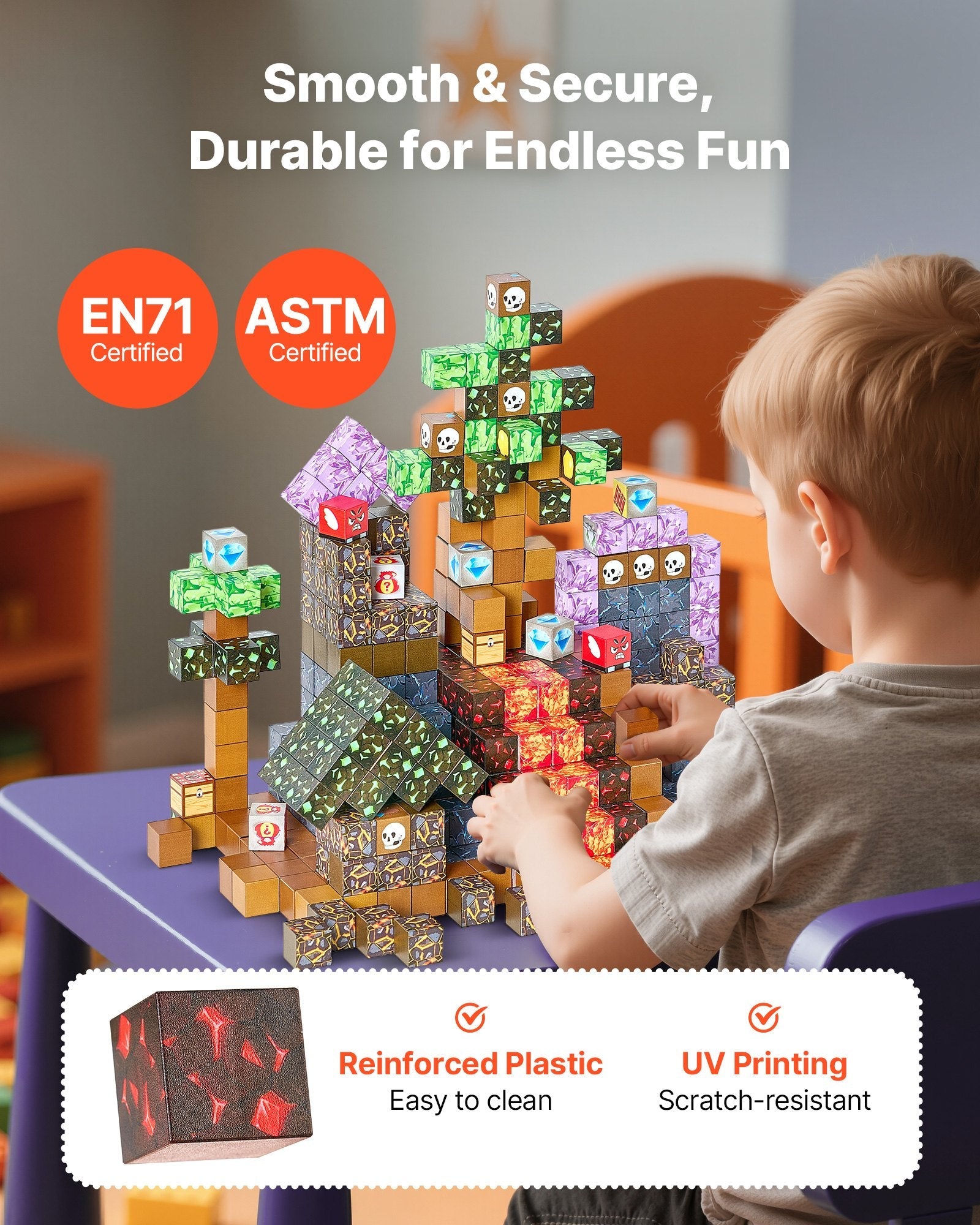 Montessori Lava Dominion Magnetic Building 150pc Blocks