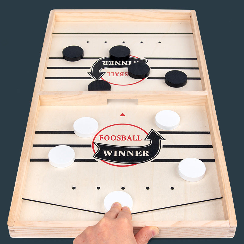 Fast Sling Puck Game – Kids Wooden Table Hockey Board for Family & Party Play