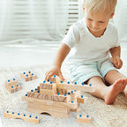 Montessori Wooden Building Blocks Set – Creative Construction Toy for Kids