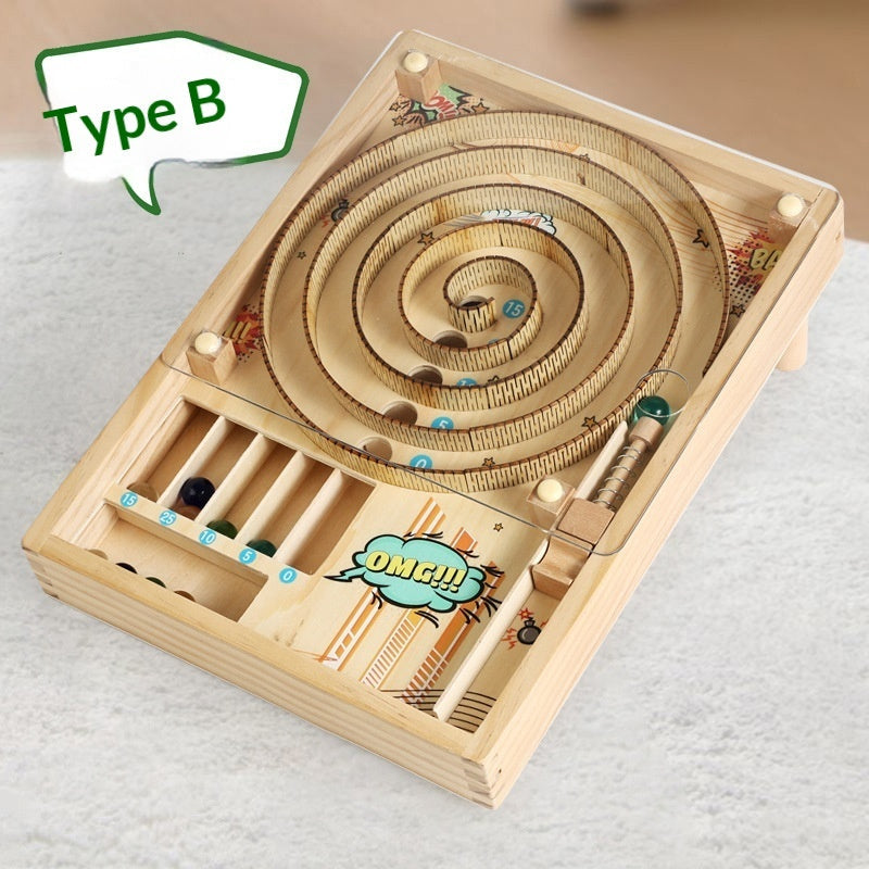 Kids Wooden Pinball Game – Montessori Marble Arcade Toy for Parties & Play
