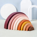 Colorful Wooden Rainbow Toy for Toddlers