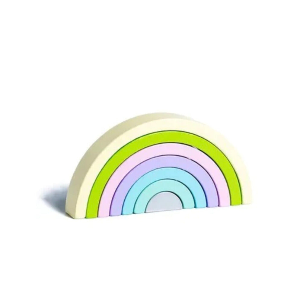 Colorful Wooden Rainbow Toy for Toddlers
