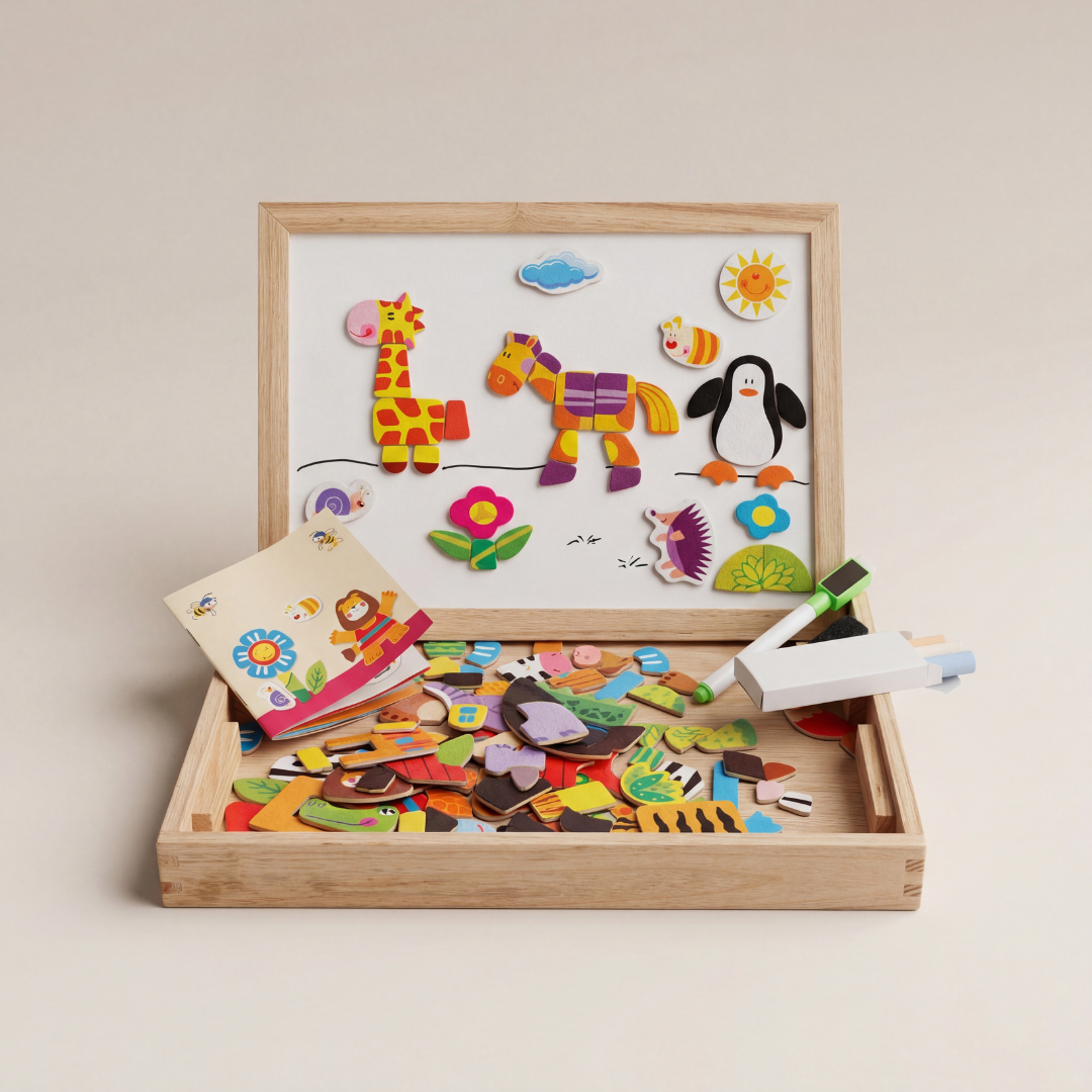Montessori Magnetic Create & Draw Puzzle Board