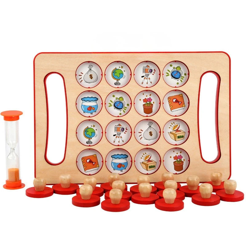 Wooden Memory Chess Game for Toddlers