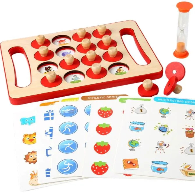 Wooden Memory Chess Game for Toddlers