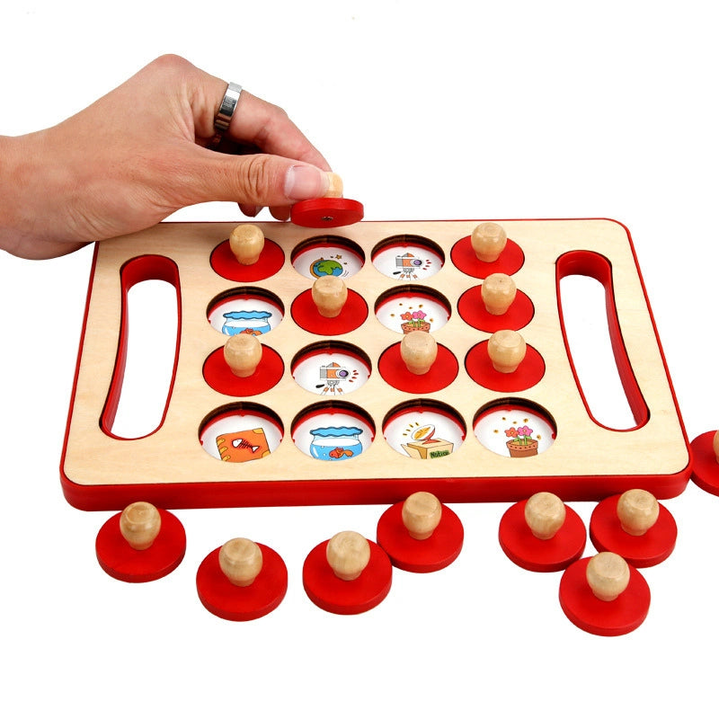 Wooden Memory Chess Game for Toddlers