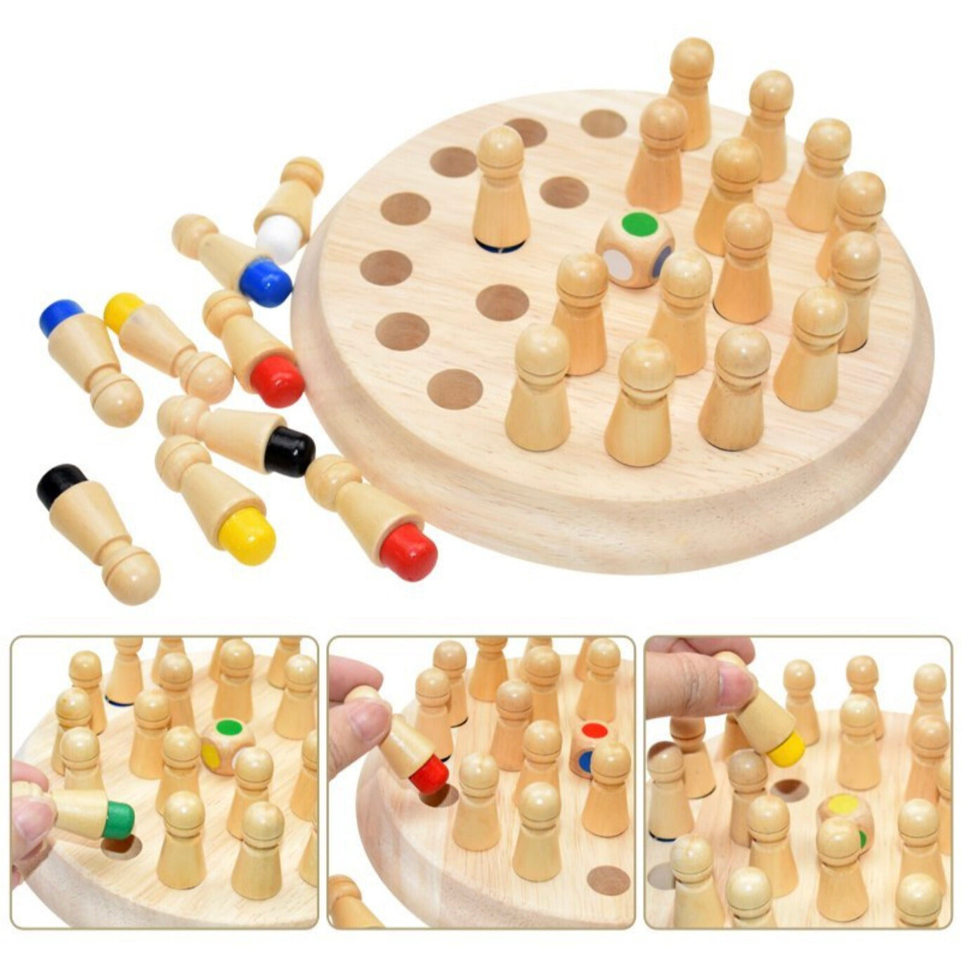 Wooden Memory Game for Toddlers For Cognitive Skills Development