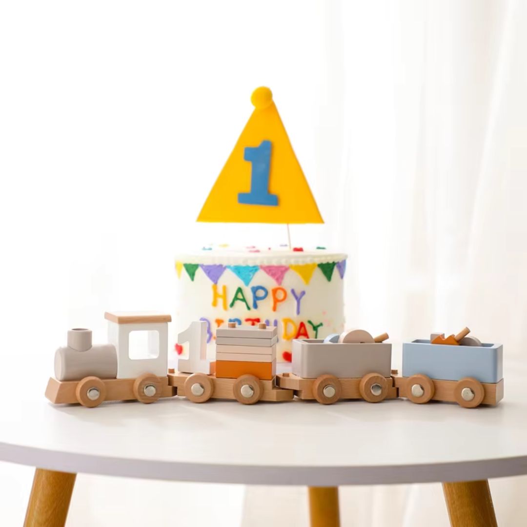 Wooden Train Set for Toddlers – Educational Toy