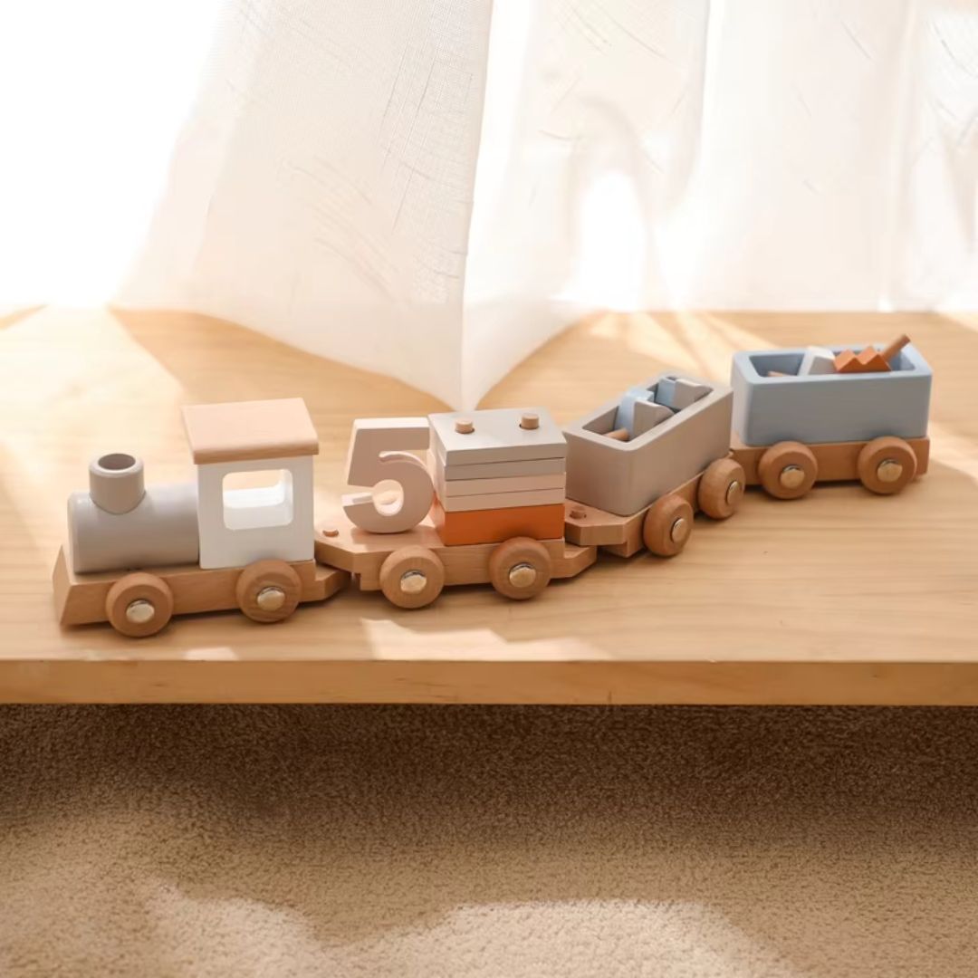 Wooden Train Set for Toddlers – Educational Toy
