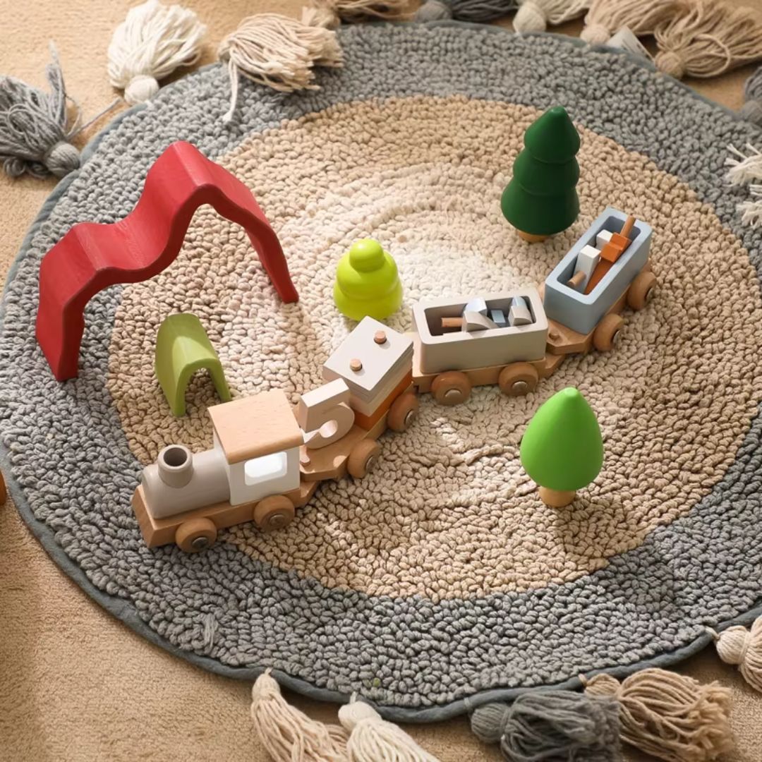 Wooden Train Set for Toddlers – Educational Toy