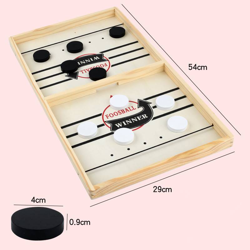 Fast Sling Puck Game – Kids Wooden Table Hockey Board for Family & Party Play