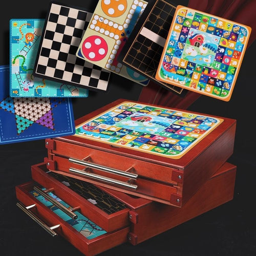 15-in-1 Board Game Set – Chess, Backgammon & Family Classics All-in-One