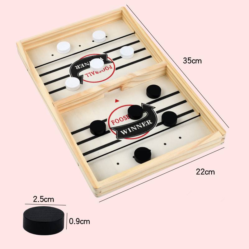 Fast Sling Puck Game – Kids Wooden Table Hockey Board for Family & Party Play