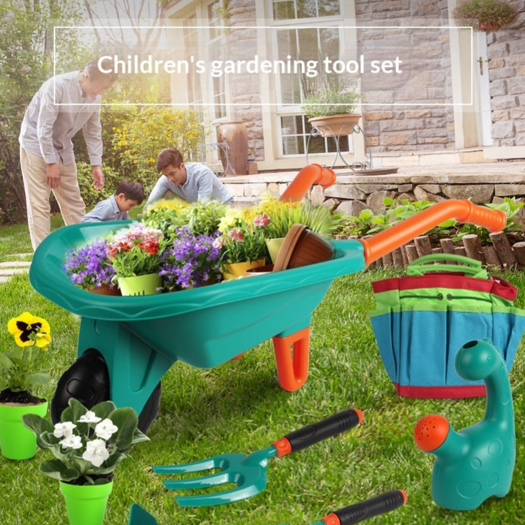 Kids Garden Wheelbarrow Set – Outdoor Gardening Toy Kit with Tools