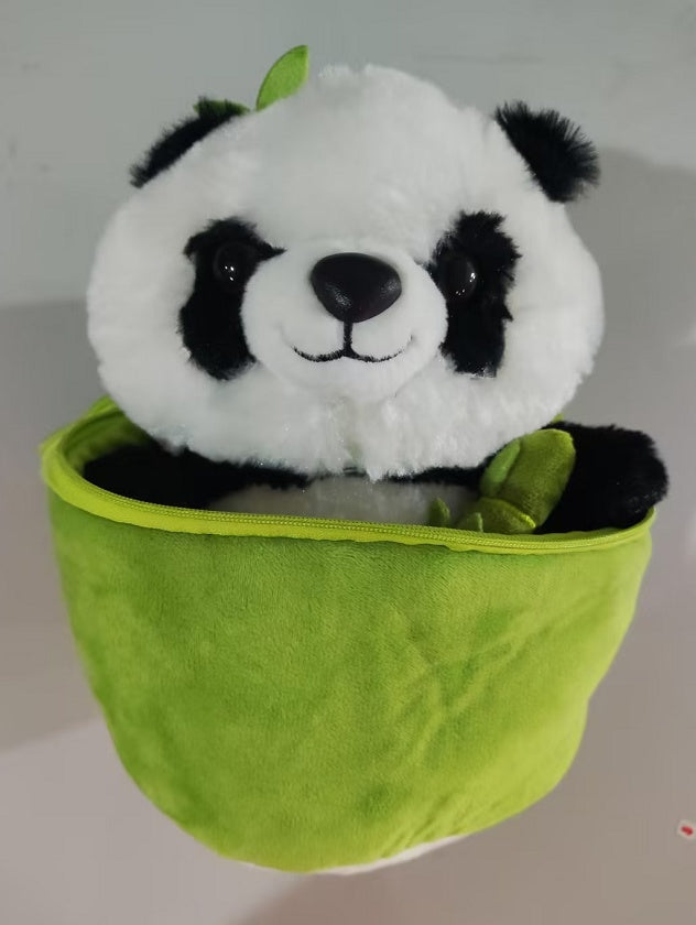 Panda Plush Toy with Storage Basket | Soft Toy & Toy Storage Set