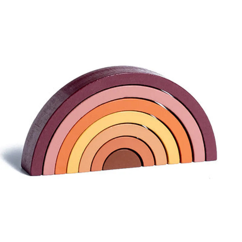 Colorful Wooden Rainbow Toy for Toddlers