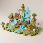 Montessori Forest Fortress Magnetic Building 150pc Blocks