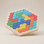 Wooden Hexagon Puzzle Educational Toy Cognitive Development