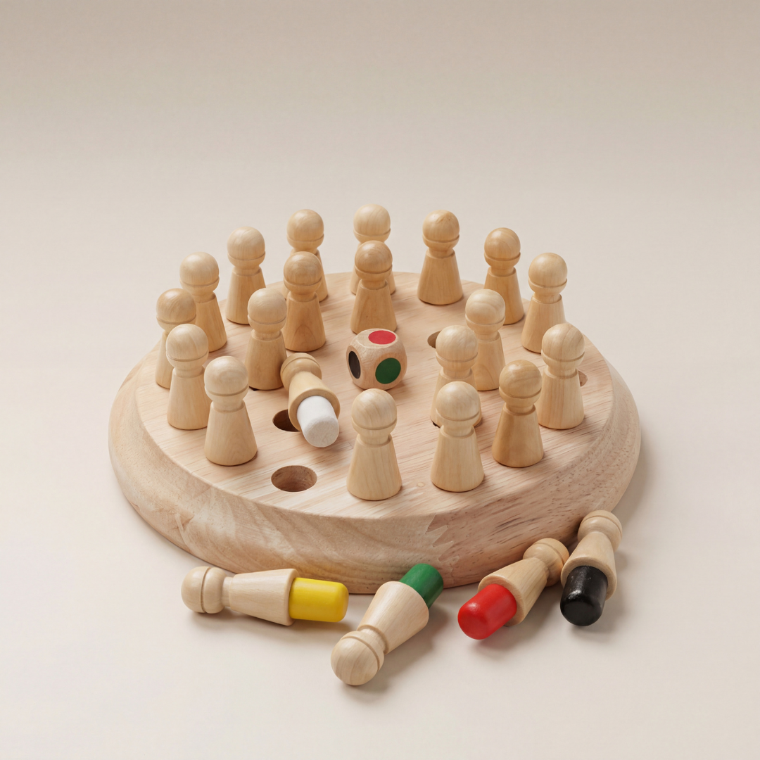 Wooden Memory Game for Toddlers For Cognitive Skills Development